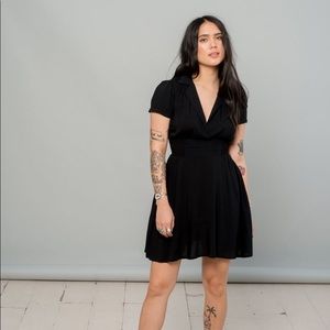 NOOWORKS 1950s Style Black Collared Dress